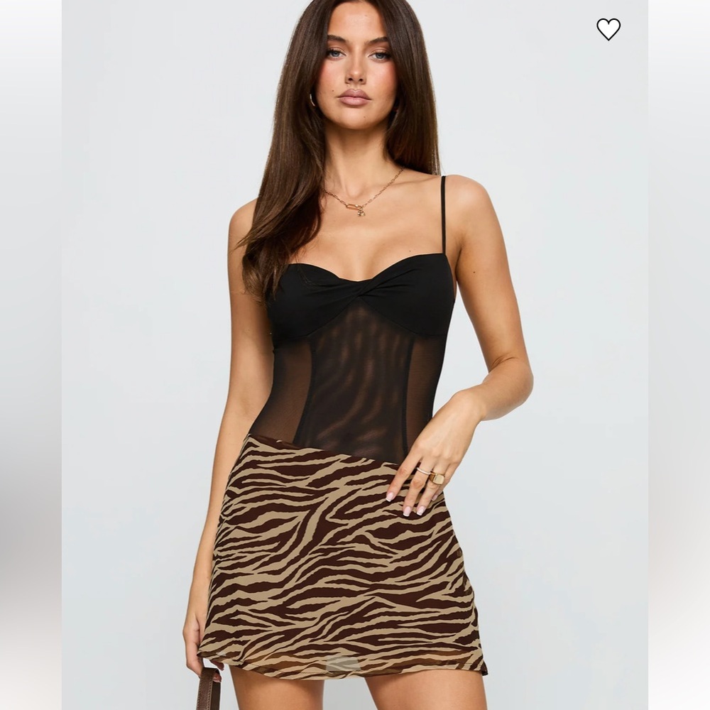 NWT Princess Polly Mini Skirt Zebra Print🤎